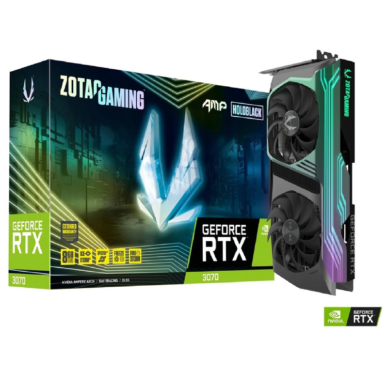 Zotac Gaming Geforce RTX 3070 AMP HOLOBLACK - كرت الشاشة